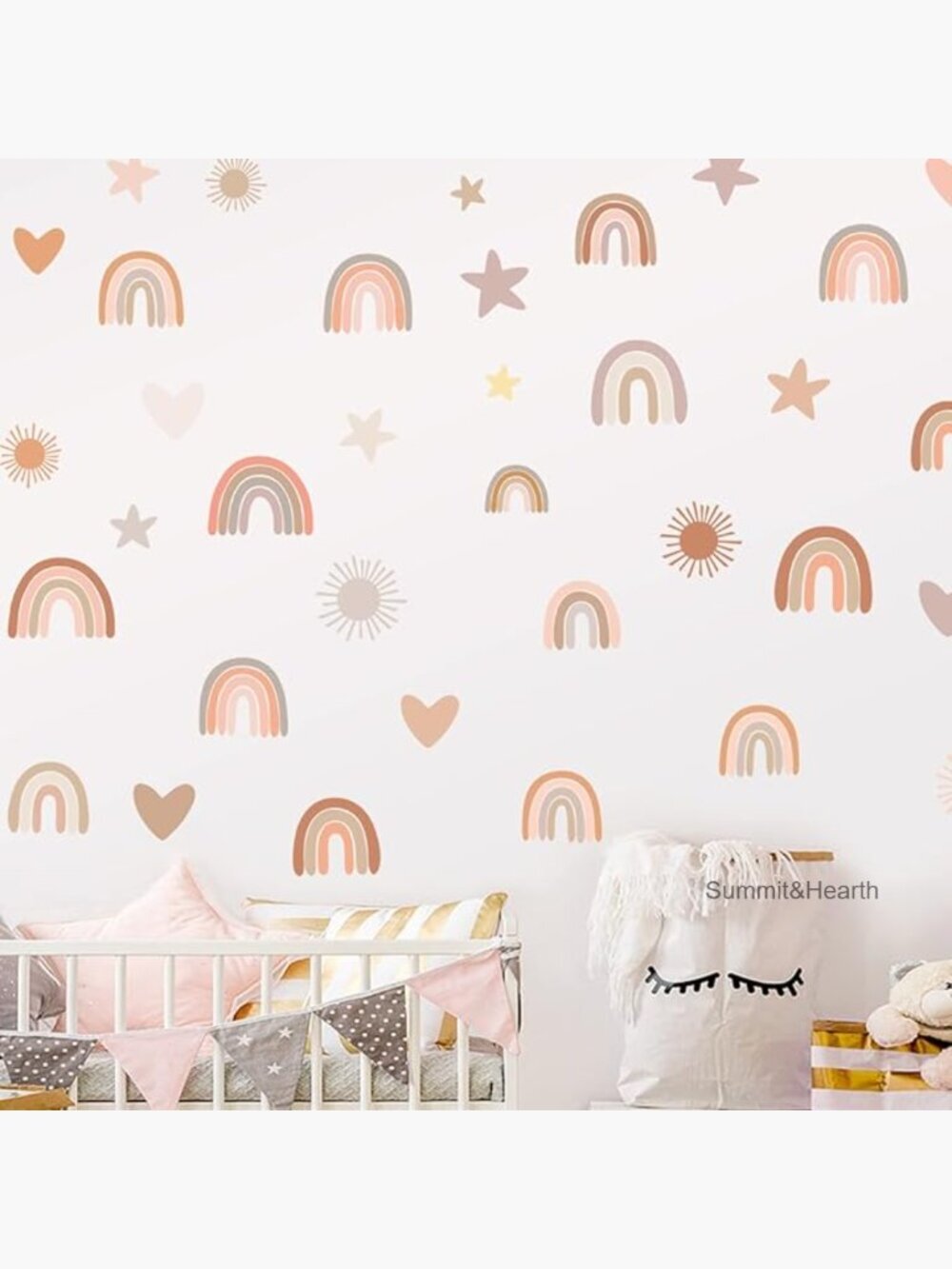 Vinyl Wall Stickers, 68-Piece Set for Nursery Playroom Decor, Peel & Stick